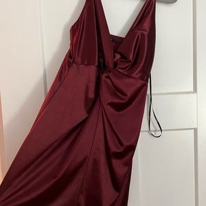 Burgundy silk dress